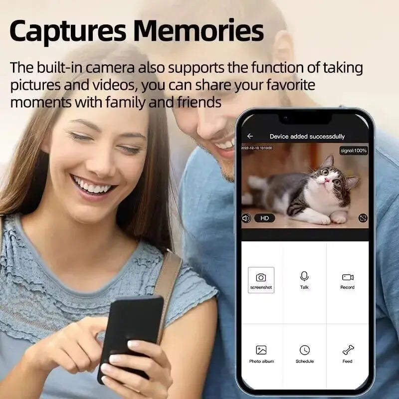 Intelligenter automatischer Futterautomat für Haustiere mit App, Kamera und Sprachaufzeichnung für Katzen und Hunde