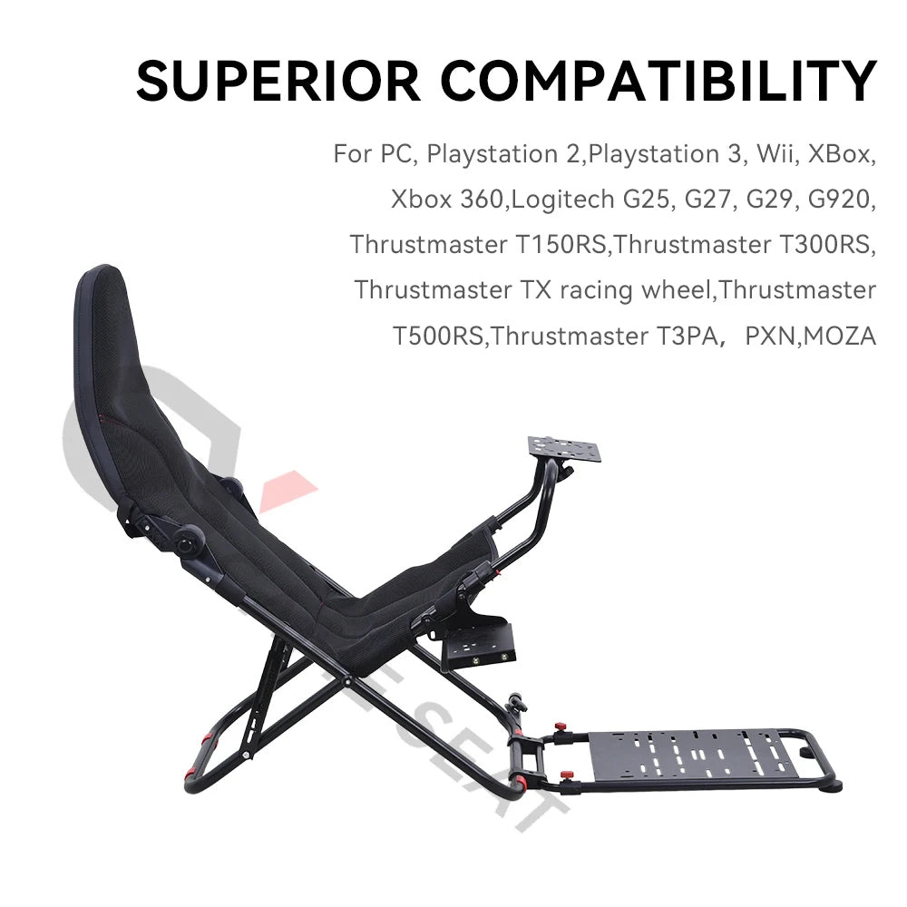 Faltbarer Racing Simulator Cockpit – Gaming Stuhl mit Lenkradständer für PS5, PS4 & PC