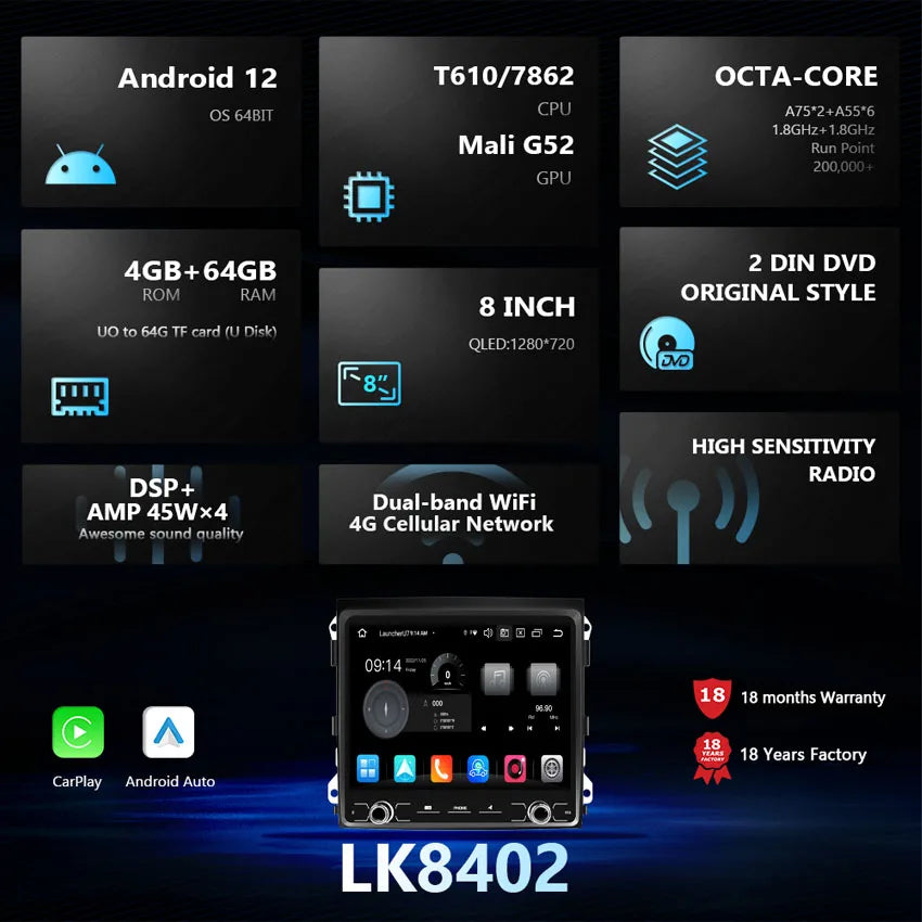 ZOHONG 8.4 Inch Android Autoradio Porsche Cayenne 8+128GB – CarPlay, DSP & GPS Multimedia Systeem