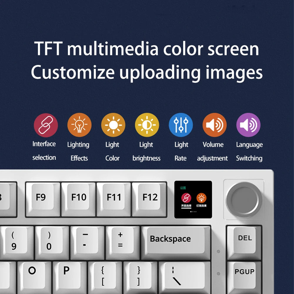 Clavier mécanique PCTENK XK58B Plus – Clavier gaming 3 modes avec joint d'étanchéité et éclairage RGB