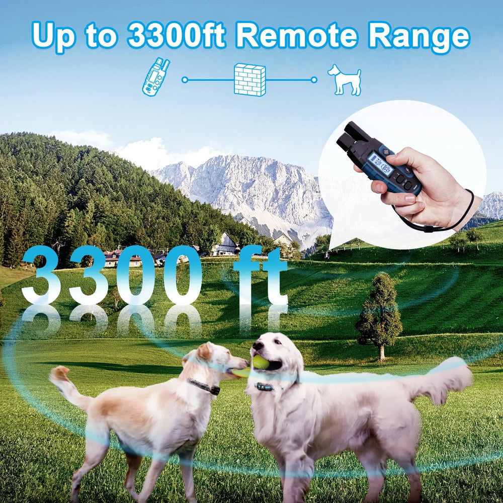 Bousnic Hunde-Trainingshalsband 1000m – Wasserdichtes Anti-Bell-Halsband mit Ton, Vibration & sicherer Korrektur