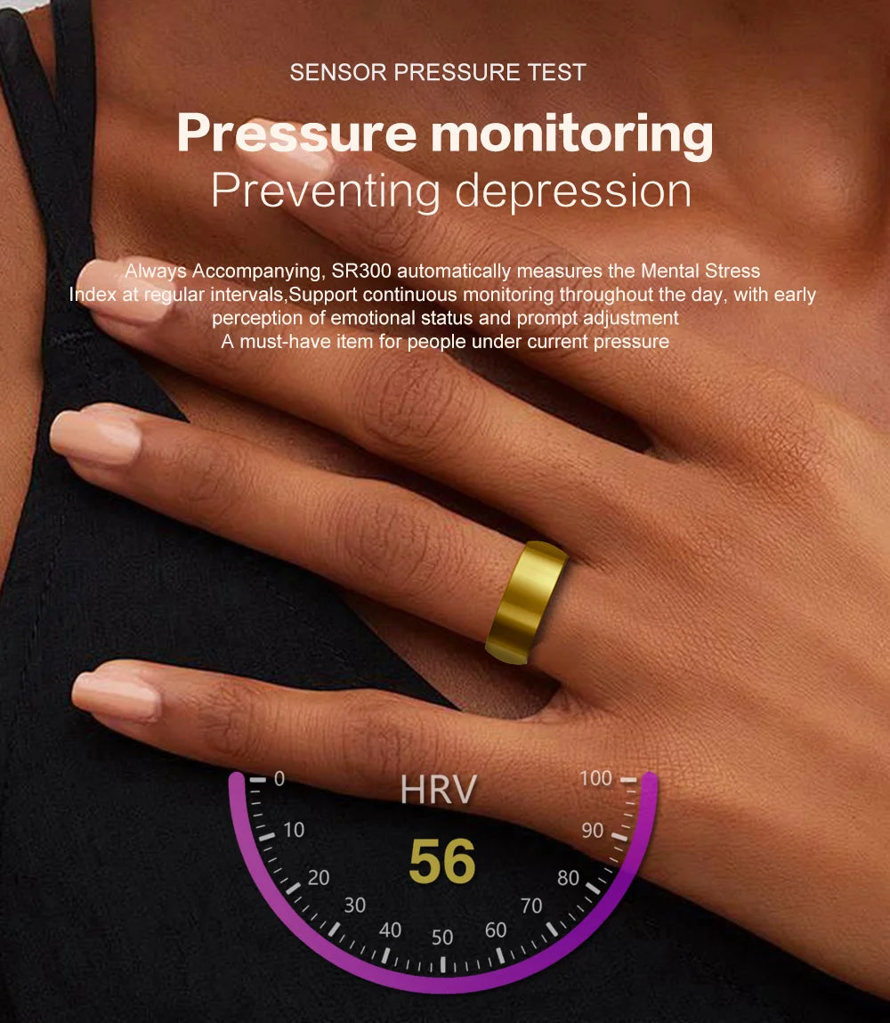 Apex Ring SR300 Smart Health Ring 2024 – Herzfrequenz, SpO₂ & NFC – IP67 Wasserdicht