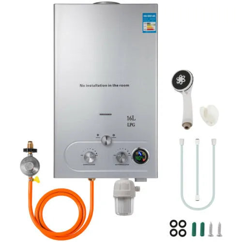 Draagbare Gas Geiser 18L – Directe Warmwater Boiler voor Camping en Buiten Douche