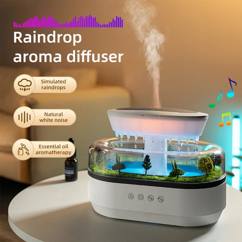 Raindrop Aroma Diffuser – Ultraschall-Luftbefeuchter mit LED-Beleuchtung & Vernebler für ätherische Öle