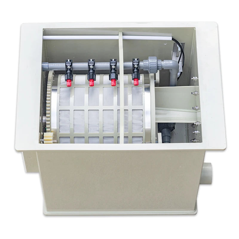 QLozone RAS Mechanischer Trommelfilter 10 m³/h – Mini-Drehtrommelfilter für Koiteiche