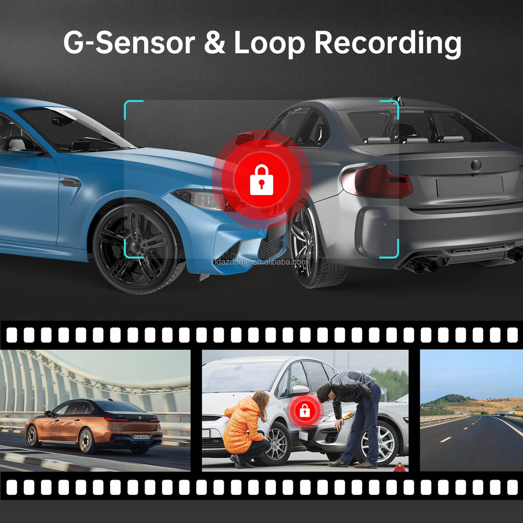 AZDOME M330 MAX 4K Dash Cam – Caméra de tableau de bord 4K pour voiture avec Wi-Fi, commande vocale et mode parking