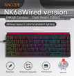 Clavier de jeu mécanique Ajazz NK68 – Clavier de jeu RGB compact à 68 touches
