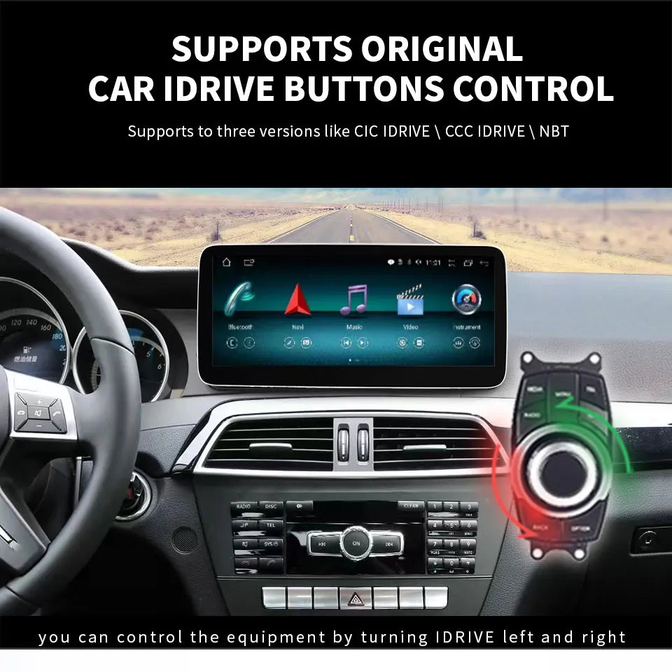 🚘 12,3" Wireless CarPlay Android 14 Autoradio für Mercedes C200 / C180 W204 W205 – GPS, DSP, 4G & OBD2