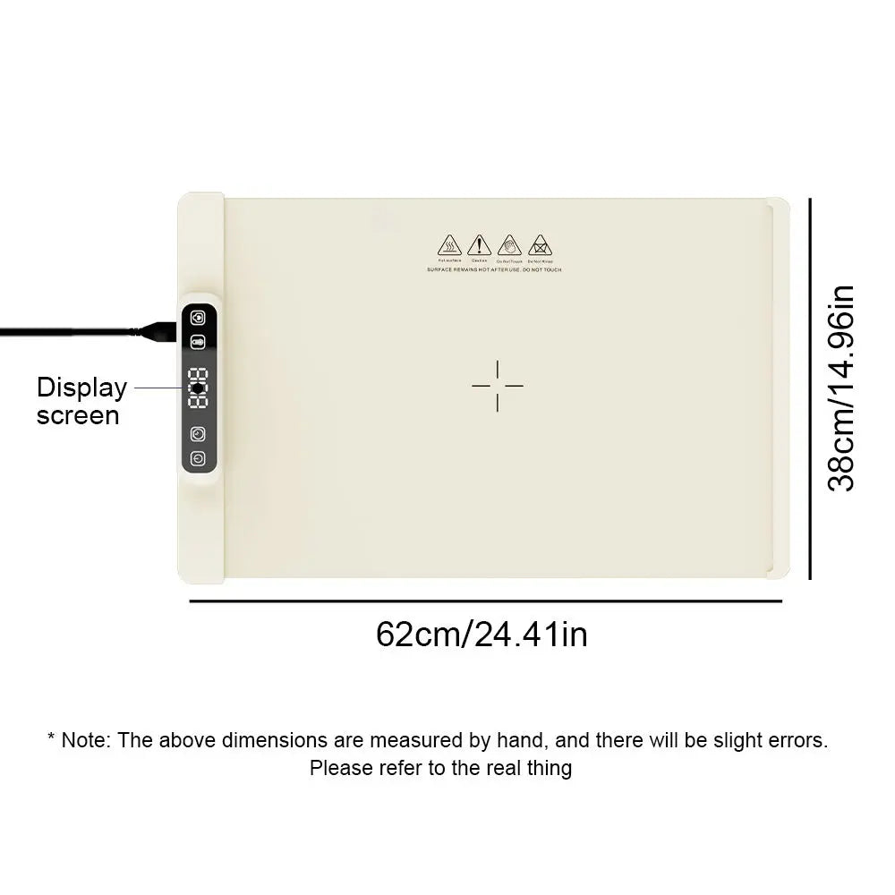 Plateau chauffant électrique pliable – Plateau chauffant alimentaire en silicone avec contrôle de la température