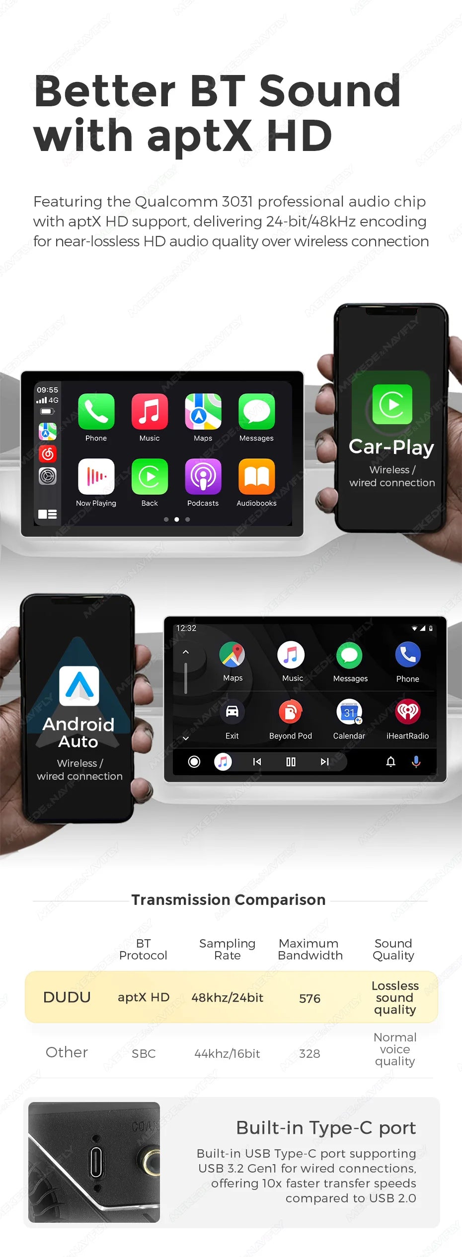 DUDUAUTO DUDU7 Android 13 Autoradio met GPS & CarPlay voor Renault Megane 2 (2002–2009)