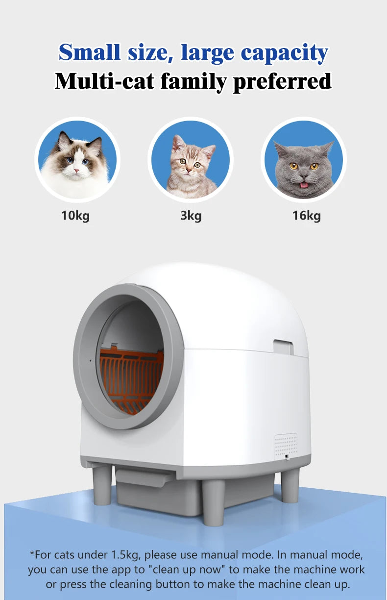 Litière Intelligente Autonettoyante pour Chat 80L avec Application – Bac à Litière Automatique avec WiFi & Contrôle des Odeurs