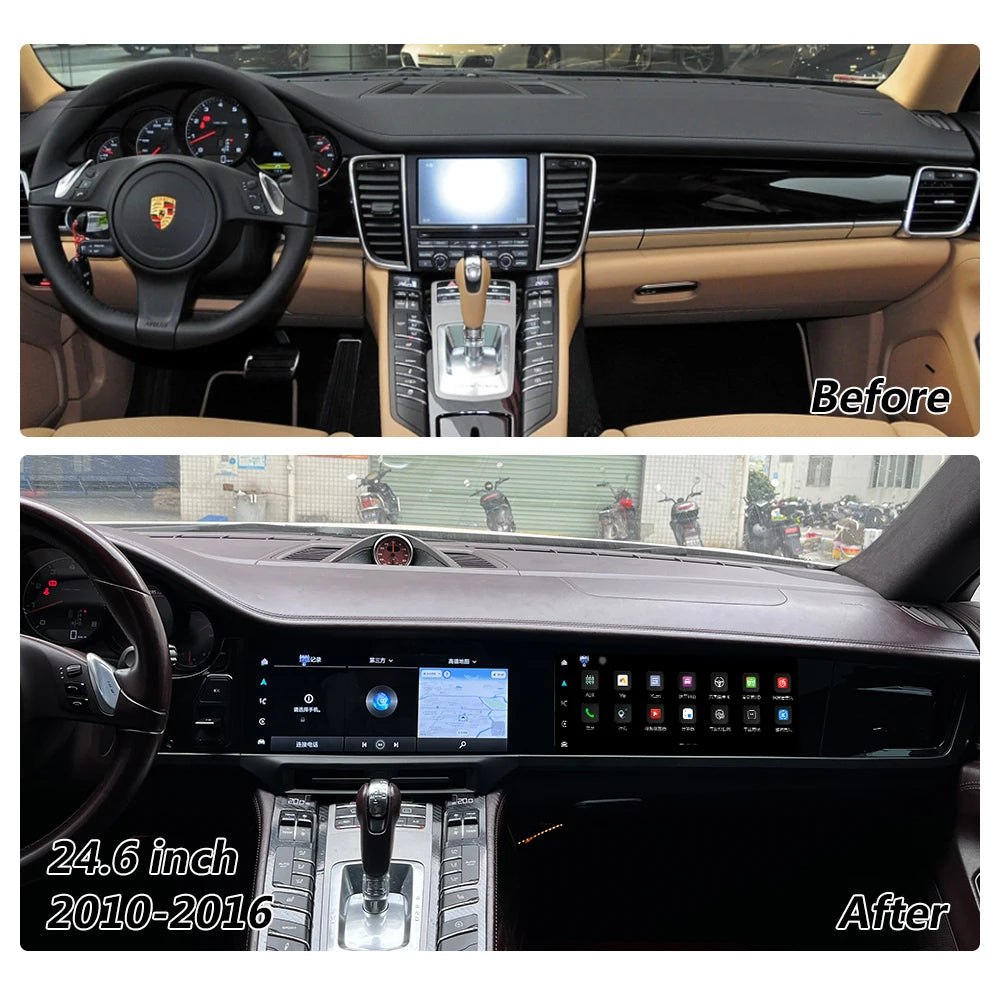 Porsche Panamera 970 Dual 12.3” Android Autoradio – Wireless CarPlay & Caméra 360° (2010–2018)