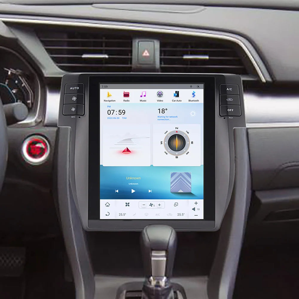 Android 13 Autoradio für Honda Civic (2016–2019) – 10,4-Zoll-Touchscreen-Navigation mit kabellosem CarPlay