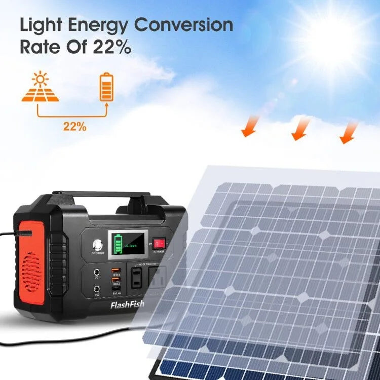 110V 220V Portable Solar Generator 200W 300W 600W 1200W Energy System Kit for Home Camping Phone Laptop Fan TV