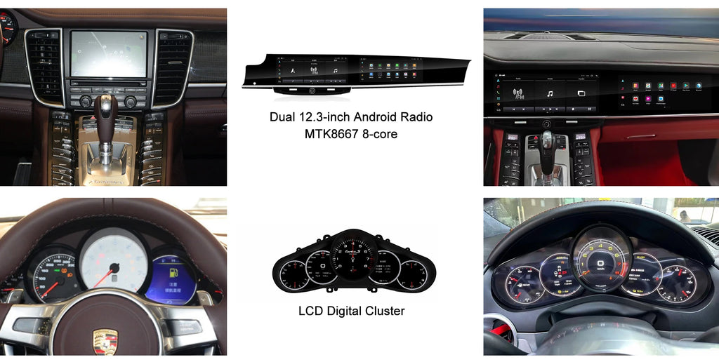 Porsche Panamera 970 Dual 12.3” Android 13 Navigatie – CarPlay & Multimedia Systeem (2010–2016)