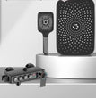 Luxus Thermostatische Regendusche Set Schwarz – Messing Duscharmatur mit Handbrause & Massagestrahlen