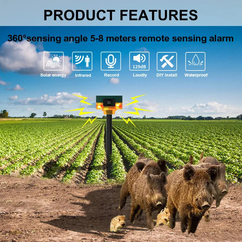 Solar Ultrasone Dierenverjager – Hond Blaffen Deterrent met Sensor & Zaklamp