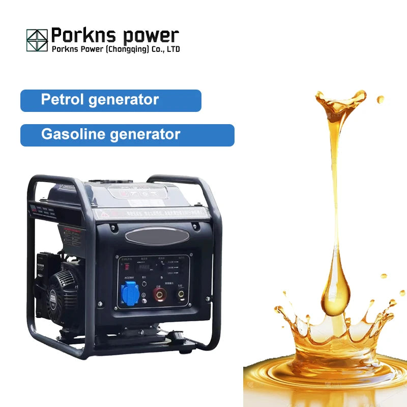 Porkns Dual Fuel Generator 3,2–5 kW – Benzin- und Gasgenerator für Zuhause und Camping
