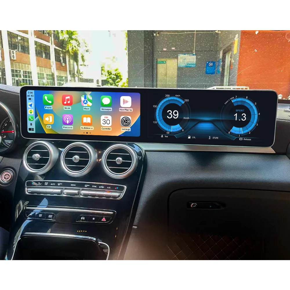 Zwautel 12.3” Dual Screen Android Autoradio für Mercedes GLC & C-Klasse (2015-2024) – CarPlay, GPS & WiFi