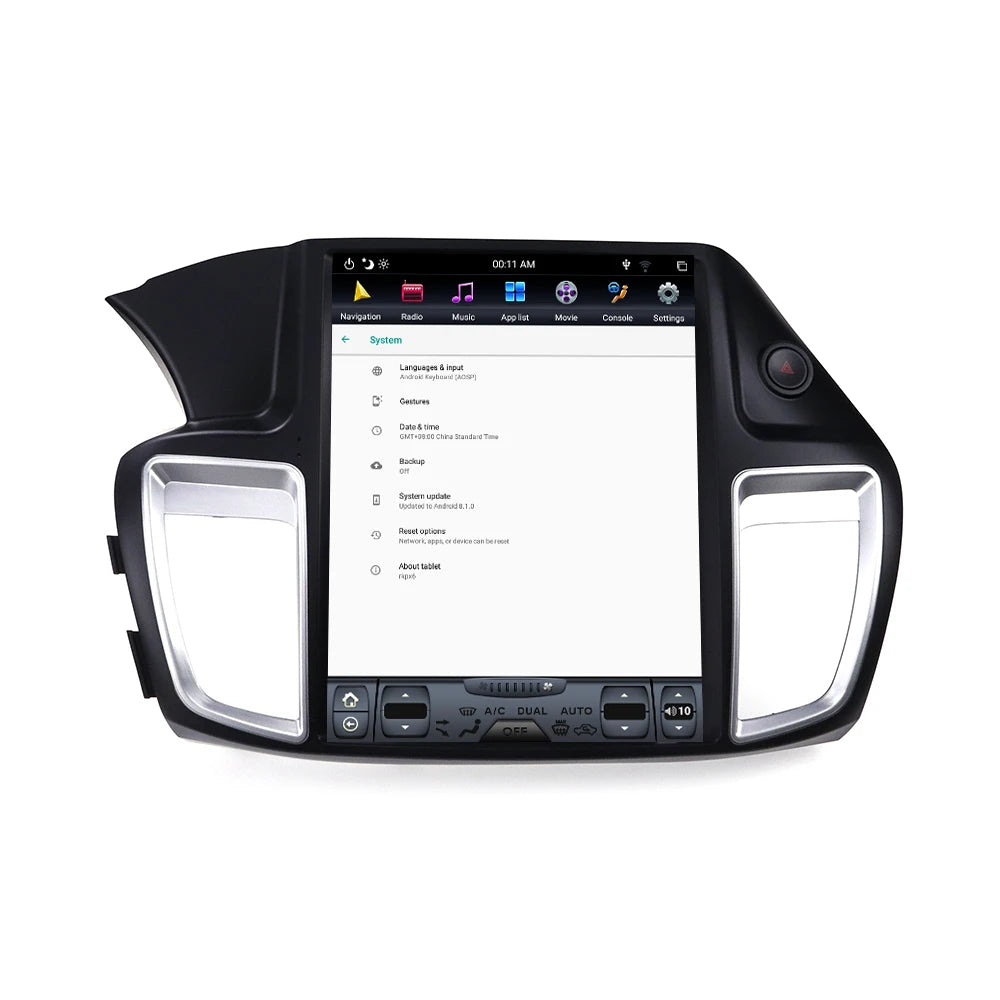 12.1''  for Honda Accord 9 2012-2017 Android 13 GPS Navi Vertical Screen Wireless Carplay Auto Multimedia Radio Player Head Unit