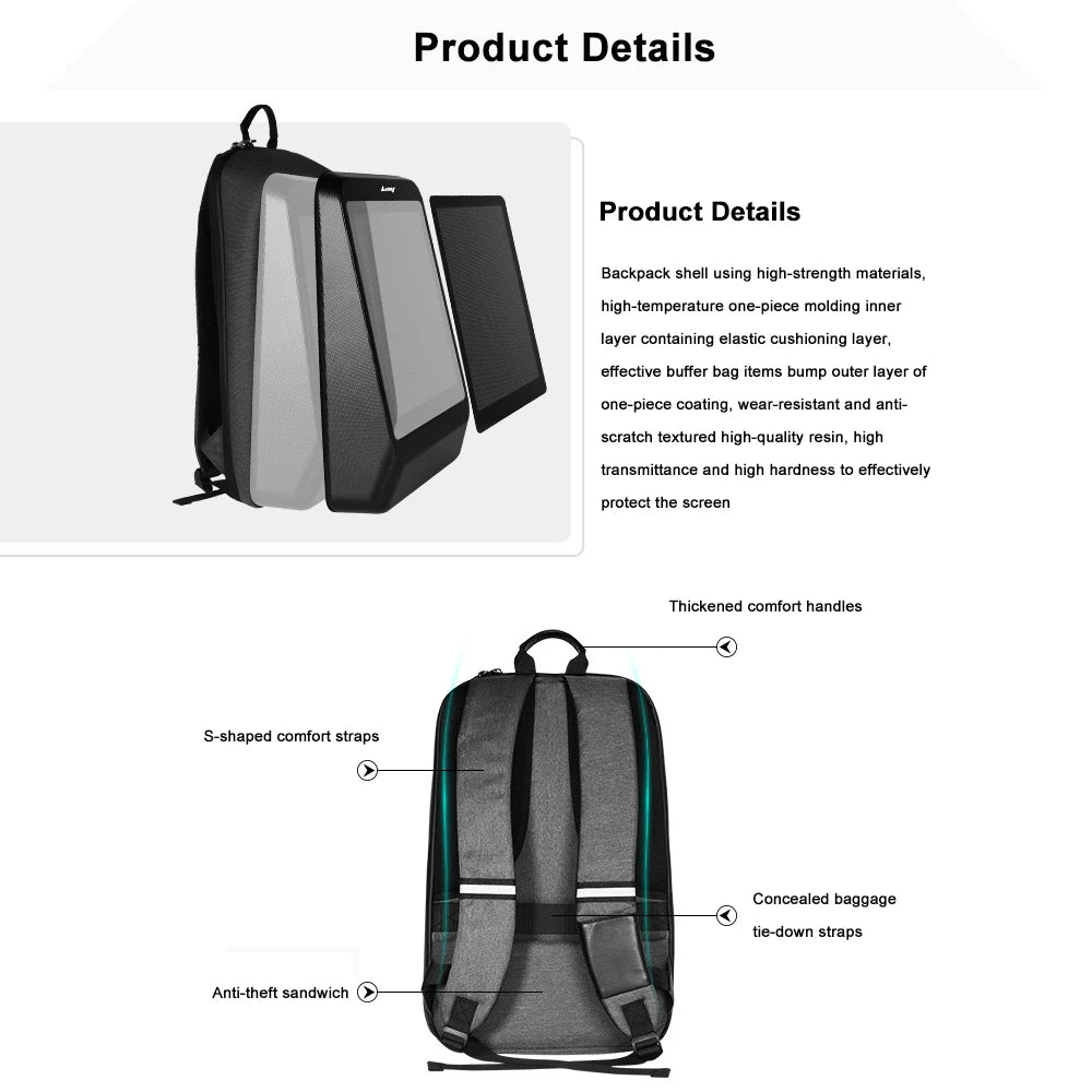 Teejoin MCT4 LED Backpack – Luminous Reclame Rugzak met HD LED Scherm