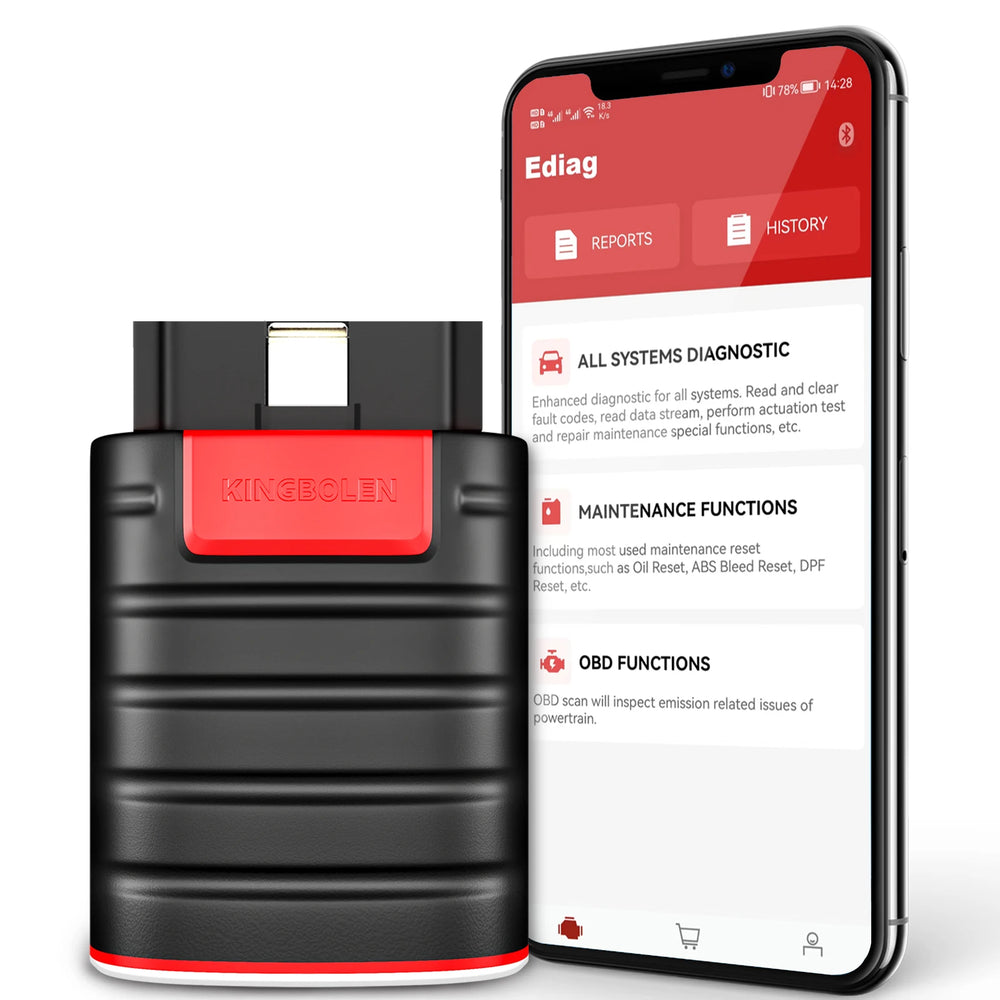 Outil de diagnostic OBD2 Kingbolen Ediag – Lecteur de codes professionnel (Android)