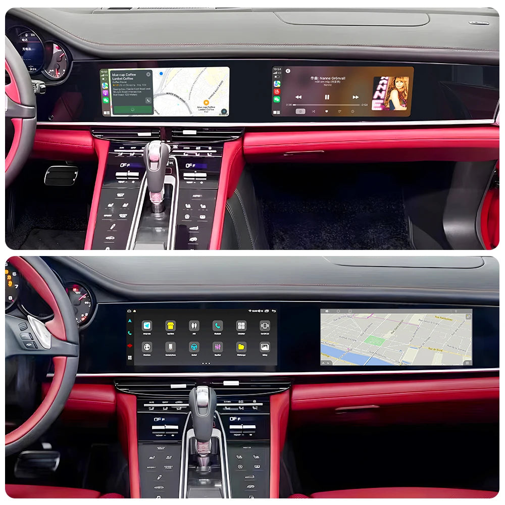 Porsche Panamera 970 Double Écran Tactile Android de 12,3" avec Navigation – CarPlay sans Fil & Android Auto (2010-2016)