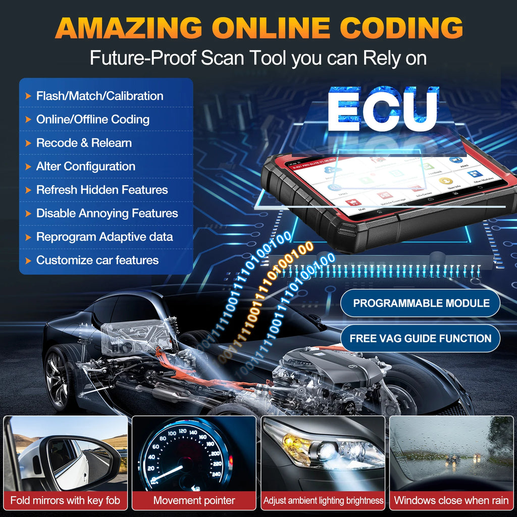 Launch X431 Pro Elite OBD2-Diagnosegerät – Professioneller Fahrzeugscanner – Android