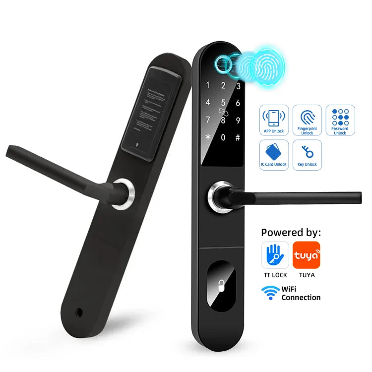 Serrure de porte intelligente EASLOC CX-641 avec application TTLock – Accès par empreinte digitale, code et application