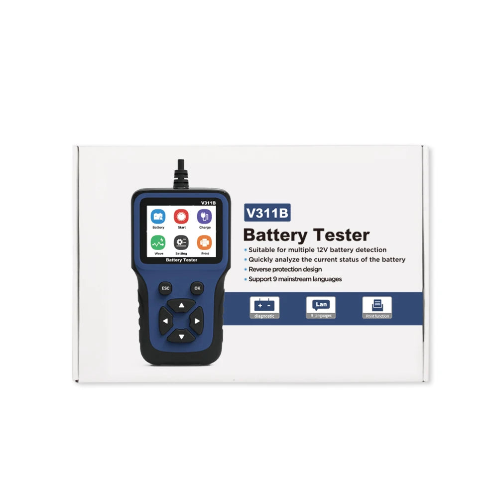 Testeur de batterie et outil de diagnostic OBD2 pour moteur 12 V