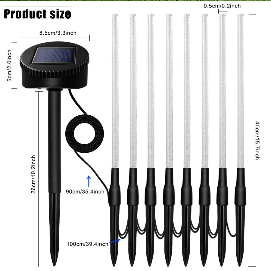 🌟 AMARYLLIS Solar Tuinpad Verlichting – Decoratieve Tube Solar Lights IP65