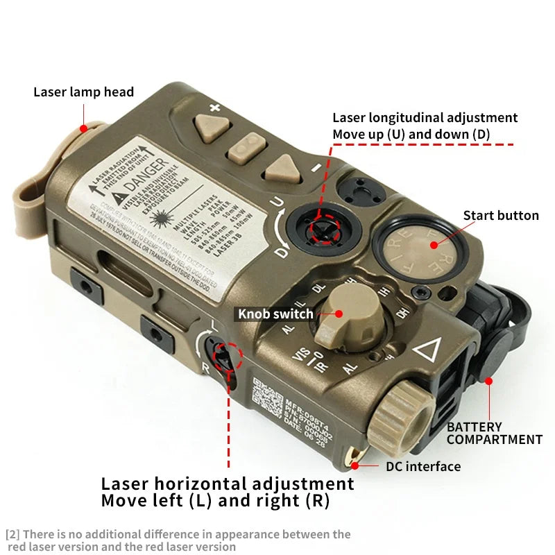 Raid-X Tactische Red & IR Laser Sight – 20mm Rail – Aluminium – Model FL03050