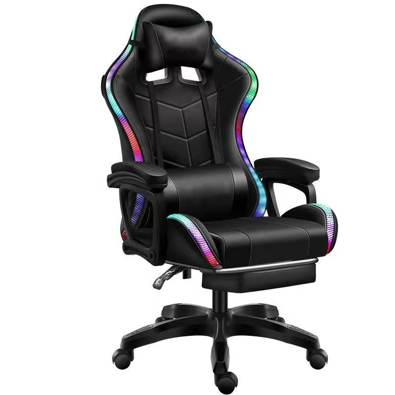 Chaise de Gaming RVB avec LED et Haut-parleurs – Fauteuil Gamer Ergonomique avec Massage et Dossier Réglable