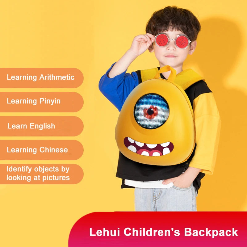 Sac à dos scolaire intelligent Teejoin à LED – Écran à pixels dynamiques personnalisable 64x64 – Bluetooth RGB