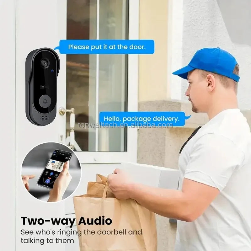 WLAN-Videotürklingel mit Kamera – Gegensprechfunktion – Nachtsicht – Modell M9