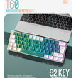 Clavier de jeu mécanique LISM T60 – Mini clavier de jeu 62 touches (interrupteurs rouge/bleu)