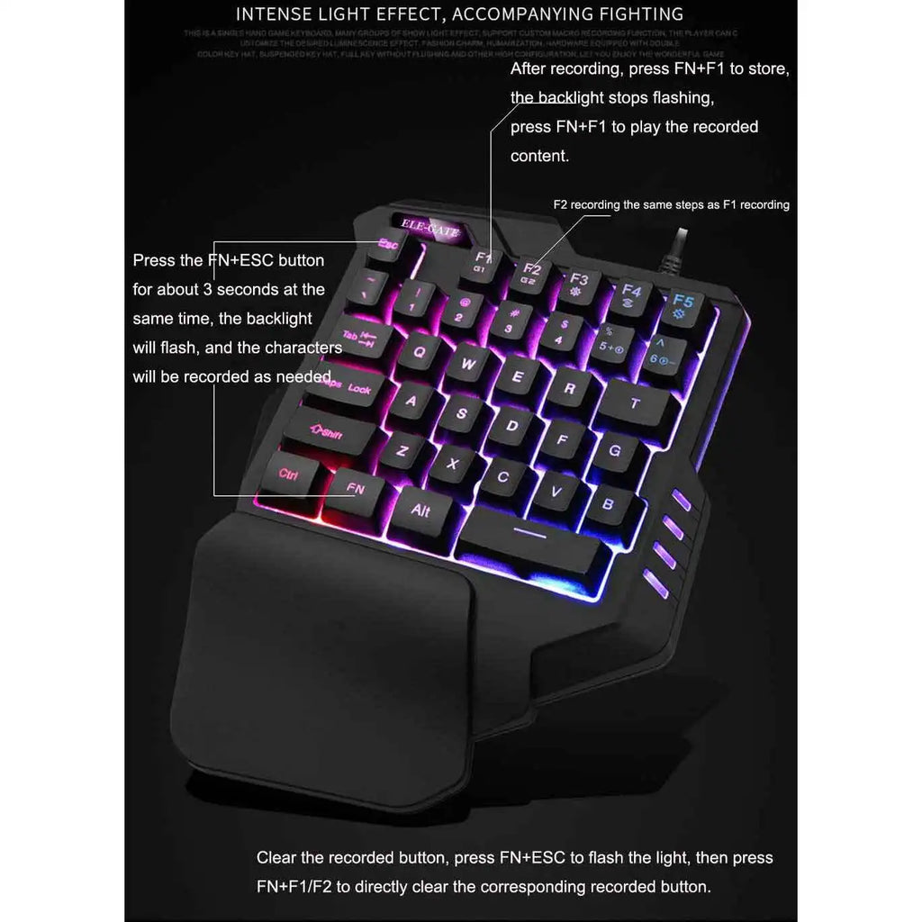 ELEGATE B187 60-Key RGB Gaming Keyboard – Compact 60% Gaming Toetsenbord met Polssteun