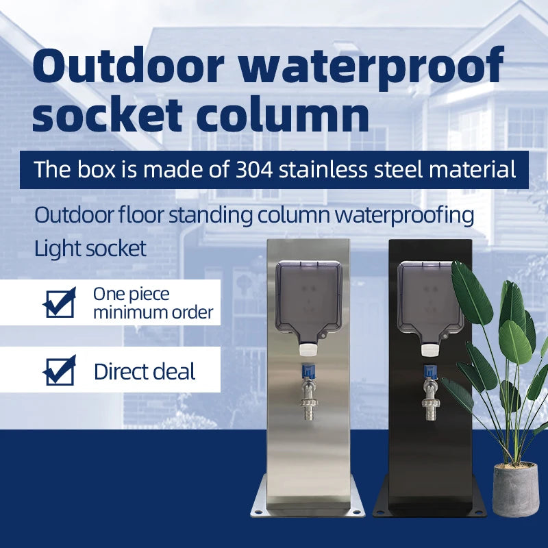 GEEYA Water- & Stroomzuil voor Tuin – IP66 Waterdicht – 220V – Model GRWE501515S