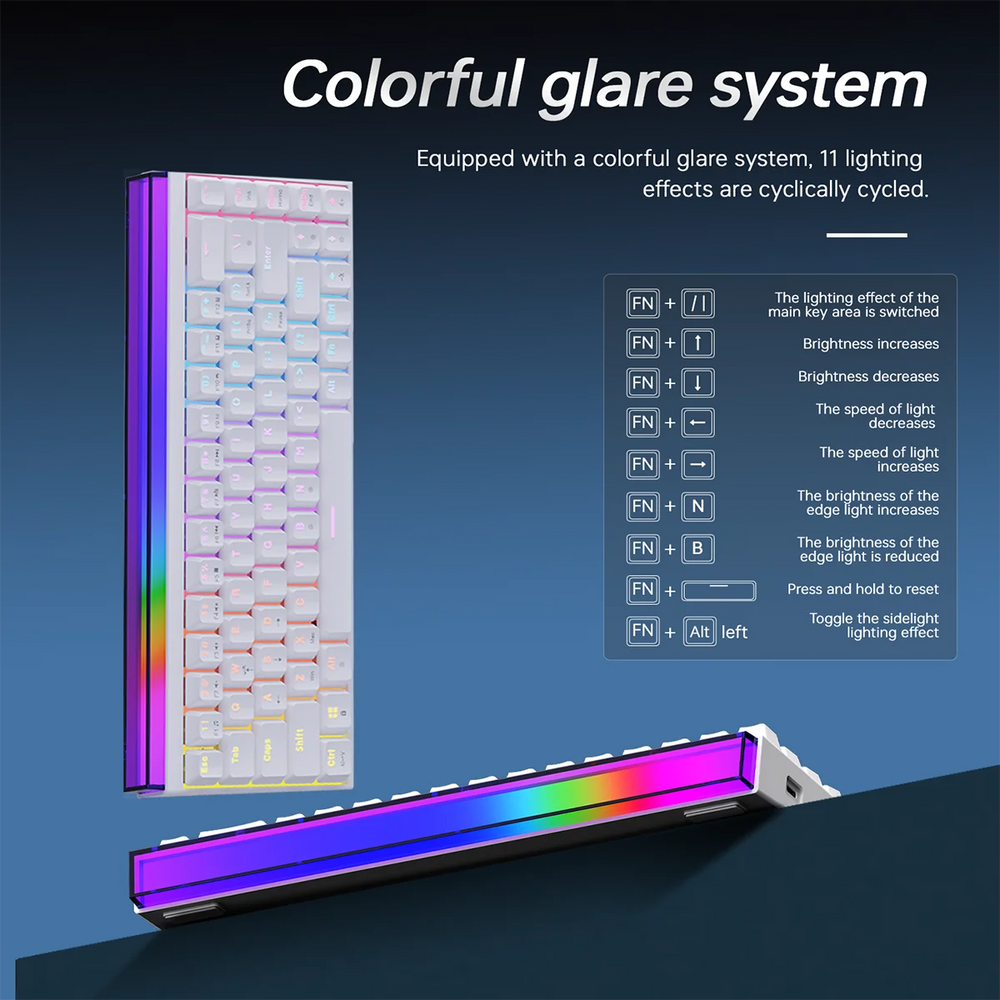 Ajazz NK68 Mechanische Gaming-Tastatur – Kompakte 68-Tasten RGB-Gaming-Tastatur