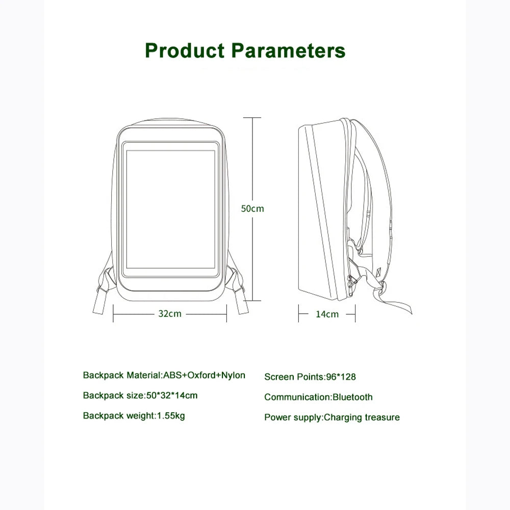 Teejoin MCT4 LED Backpack – Luminous Reclame Rugzak met HD LED Scherm