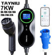 TAYNIU 32A 7kW Tragbares Ladegerät für Elektrofahrzeuge mit App-Steuerung – Typ 2 – 5 Meter Kabel – Inkl. Tasche und Halterung