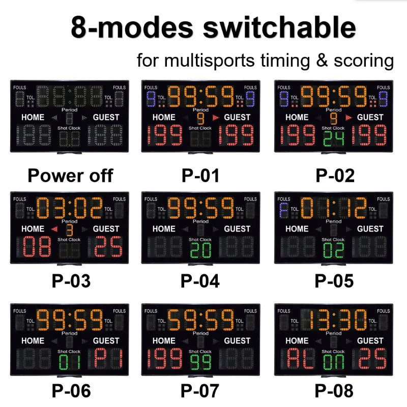 LED-Basketball-Anzeigetafel mit Fernbedienung und Timer – Digitale Anzeigetafel