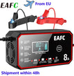 Chargeur de batterie intelligent EAFC 12V pour voiture – Chargeur de batterie 12V avec réparation par impulsions et écran LCD