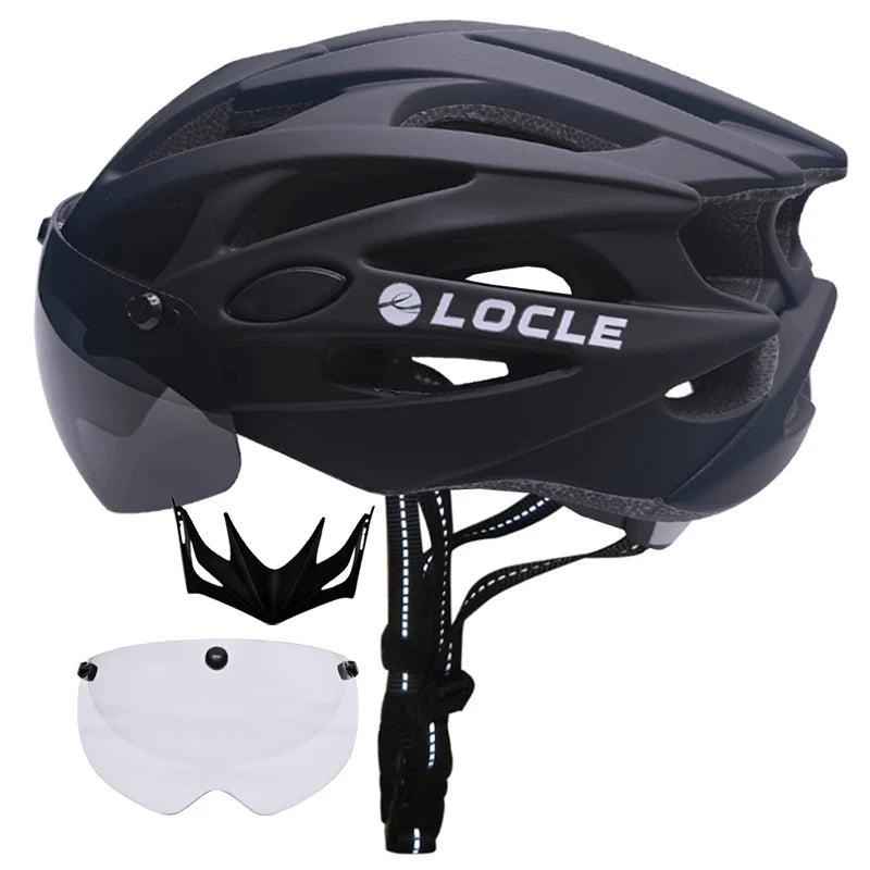 🚴 Casque de vélo LOCLE avec lunettes magnétiques – Casque VTT et vélo de route ultraléger avec visière pare-soleil