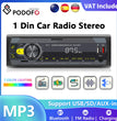 Podofo 1DIN Bluetooth Autoradio MP3 Speler – FM Radio, USB, AUX & APP Remote Control