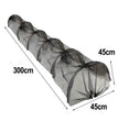 Tunnel de jardin en filet anti-insectes 300 x 45 x 45 cm – Protection en maille noire pour légumes
