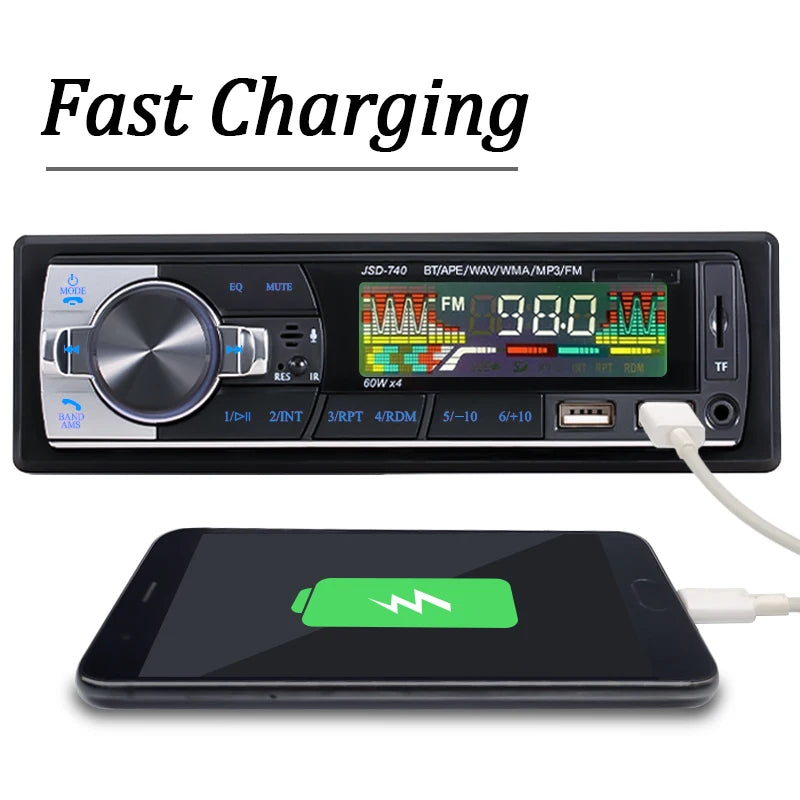 Autoradio MP3 Bluetooth SINOVCLE 1DIN – Radio FM 4 x 60 W avec USB, AUX et lecteur de carte TF + télécommande