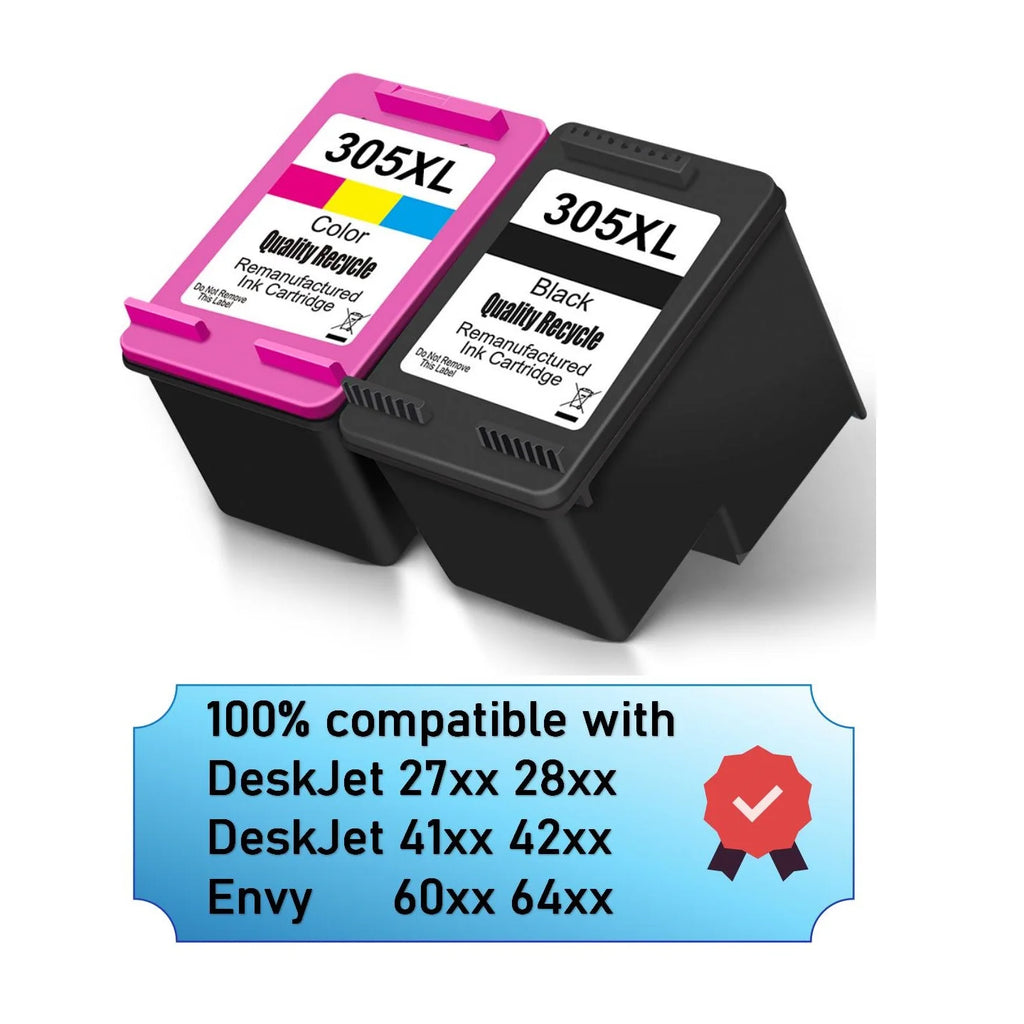 KT INK 305 XL High Yield Inktcartridge (Zwart & Tri-Color) voor HP DeskJet & ENVY