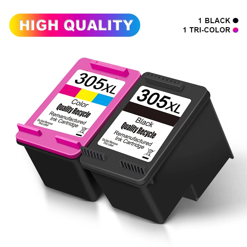 KT INK 305 XL High Yield Inktcartridge (Zwart & Tri-Color) voor HP DeskJet & ENVY