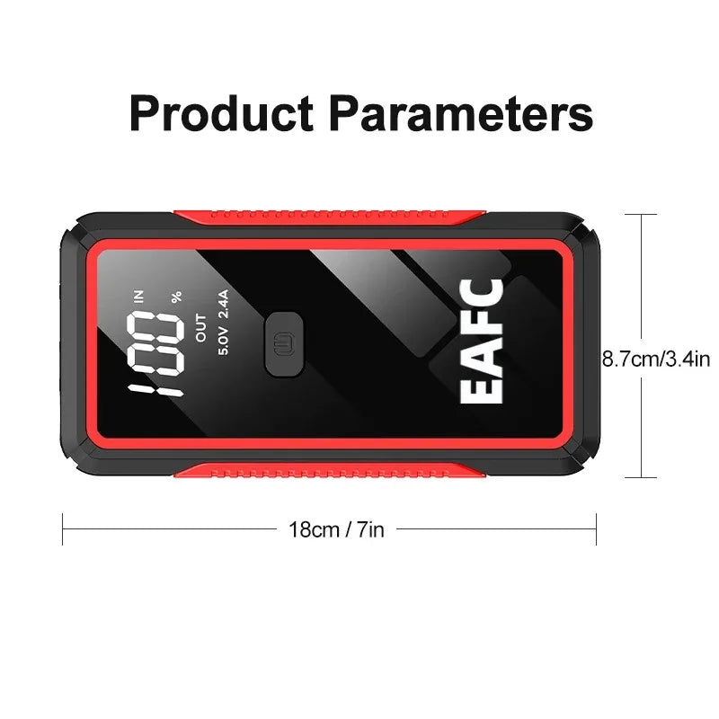 EAFC 2000A Starthilfegerät für Autos – 12V Batterieverstärker & Powerbank (600A / 2000A)